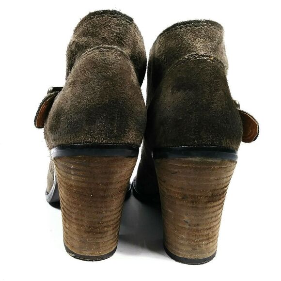 Lucky Brand Mickie Grey Suede Heeled Buckle Booties - Picture 6 of 10